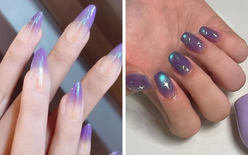 Gam tím lấp lánh mang lại cảm giác cuốn hút khó rời. Gam tím lấp lánh mang lại cảm giác cuốn hút khó rời.